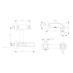 СМЕСИТЕЛЬ ДЛЯ ВАННЫ С КОРОТКИМ ИЗЛИВОМ БЕЗ АКСЕССУАРОВ BRAVAT WATERFALL F673107C-01