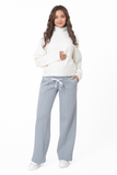Утепленные брюки для беременных 16382 голубой туман
