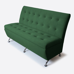 NEW! Диван прямой "Форма" Dream Forest (зеленый) с декоративной прошивкой 140 см