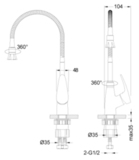 Смеситель для кухни с гибким изливом LEMARK LINARA LM0413C