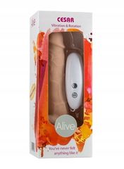 Телесный вибратор-ротатор на присоске Cesar Vibrator & Rotator - 17,5 см. - 