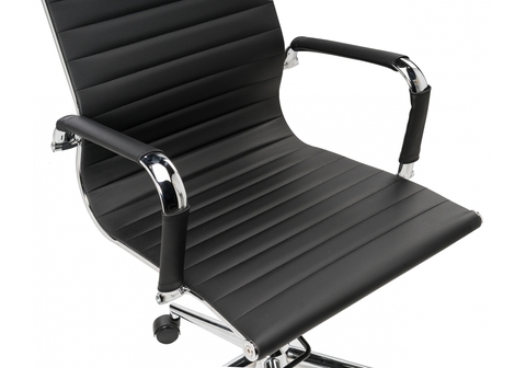 Офисное кресло для персонала и руководителя Компьютерное Reus black 55*55*107 Хромированный металл /Черный