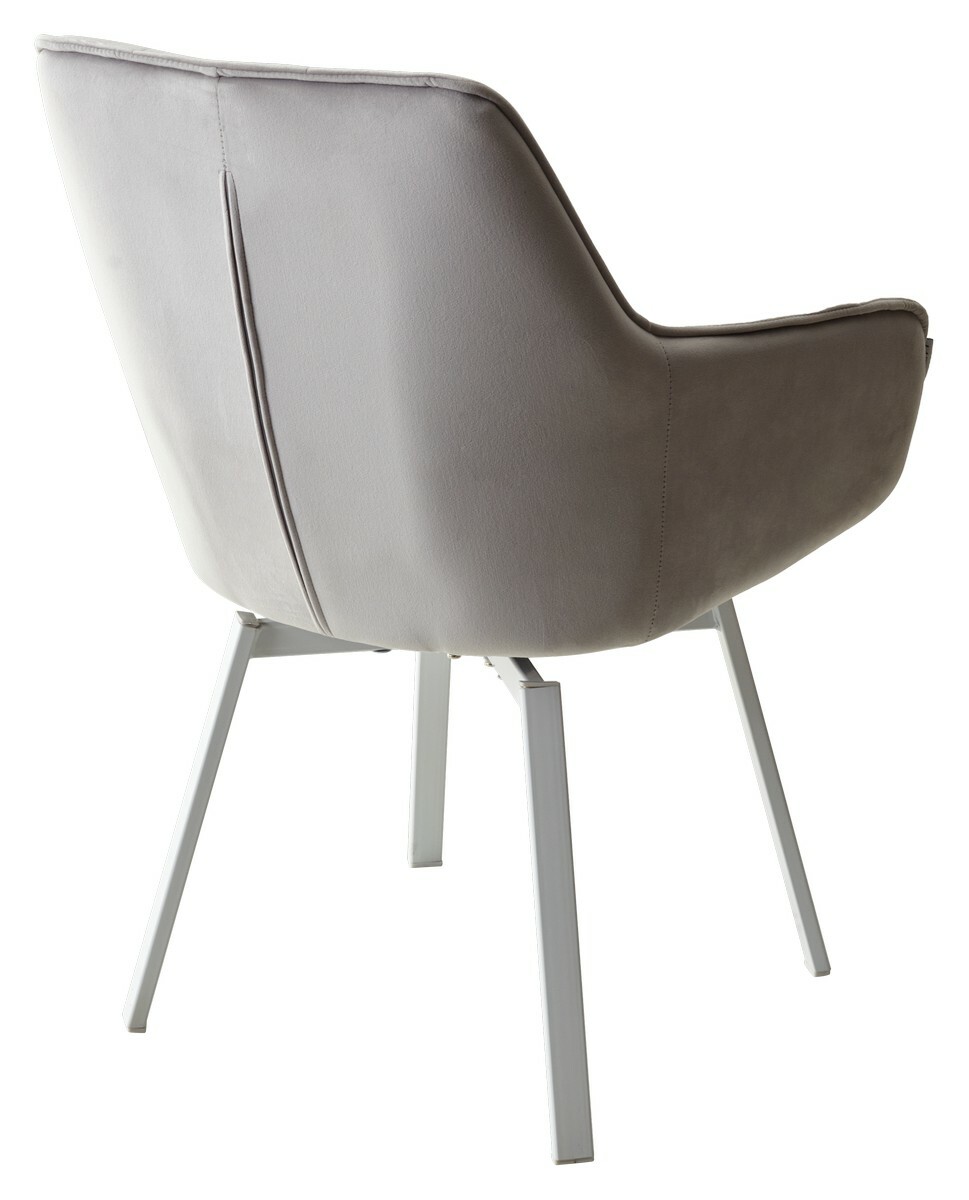 Стул MAVERICK 360 град. поворот. BLUVEL-03 LIGHT GREY, велюр/ белый каркас, М-City