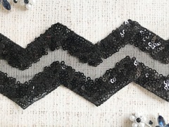 Тесьма "Пайетки на сетке", ш.6см.