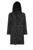 Черный короткий халат с капюшоном Luna di Giorno