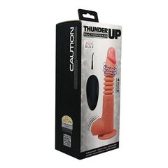 Телесный вибратор с вращением и поступательными движениями Thunder Up - 22 см. - 
