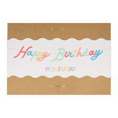 Гирлянда цветная "Happy Birthday + цифры"