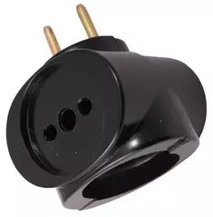 Вилка ( тройник на 3 гнезда) черная ALFA