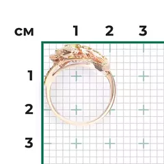 01-5780-00-235-1110- Кольцо ЯЩЕРИЦА  из золота с хризолитами и цитринами