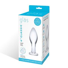 Прозрачная округлая анальная пробка Classic Glass Butt Plug - 10 см. - 
