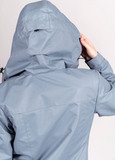 Мембранный ветрозащитный спортивный костюм Nordski Storm Travel Grey женский с серыми брюками