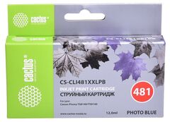 Картридж струйный Cactus CS-CLI481XXLPB фото голубой (12.2мл) для Canon Pixma TS8140/TS9140