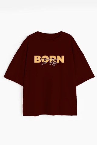 Футболка BORN TO FLY | Коньячно-бордовый