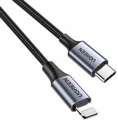 Кабель  UGREEN US304 (60761) USB-C to Lightning M/M Cable Aluminum Shell Braided, 2 м, черный