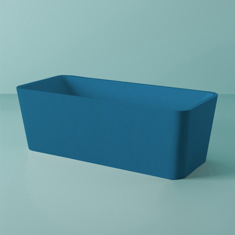 ArtCeram ACW004 38 blu avio ArtCeram SQUARE Ванна отдельностоящая, 180х80хh60см, с переливом и слив.крышкой, Livingtec (с сифоном ACA062), цвет: blu avio