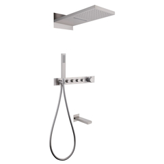 Abber AF8753SP Душевая система Abber Rund AF8753SP скрытого монтажа с изливом, термостат, сатин фото