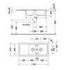 7513110800 Duravit Cassia Кухонная мойка Cassia 80 1160x510, черная