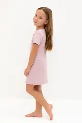 сорочка  для девочки  К 1155/розовый лед,мини сердечки