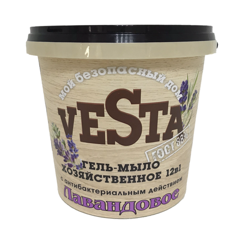 Хозяйственное гель-мыло универс VESTA Лавандовое 1000мл 16шт в кор