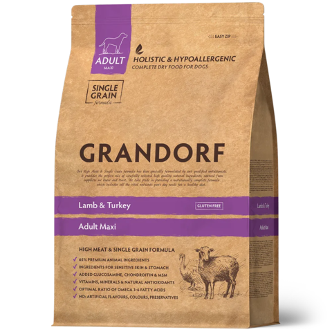 GRANDORF Ягнёнок с индейкой Для крупных пород