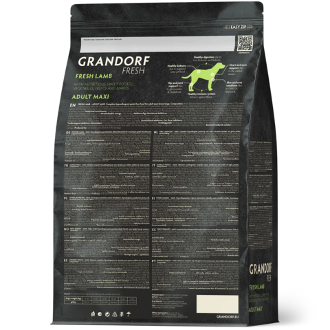 GRANDORF FRESH Свежее мясо ягненка с бататом для собак крупных пород