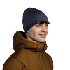 Теплая шерстяная шапка Buff Merino Heavyweight Hat Solid Night Blue - 2
