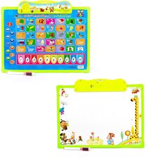 
          Доска магнитно-маркерная Alingar, 350х290 мм, двухсторонняя со звуковой обучающей азбукой, нотами + маркер, "Весёлые животные"