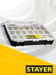 STAYER SPACE-18, 455 х 355 х 70 мм, (18?), пластиковый органайзер с 21 ячейкой (38038-18)