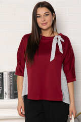 Блуза Федерика (бордово-белая) Б14997-18М LT Collection