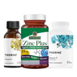 Комплект для поддержки иммунитета: Zinc Plus + Vitamin D + Vitamin C с флавоноидами, Nature's Answer + Thorne Research 1