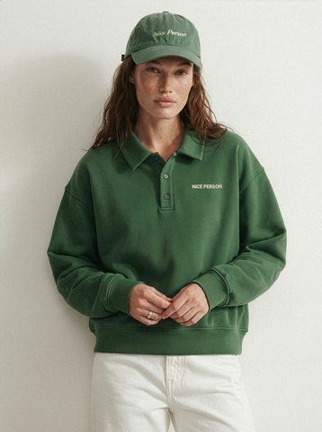 Свитшот поло, зеленый