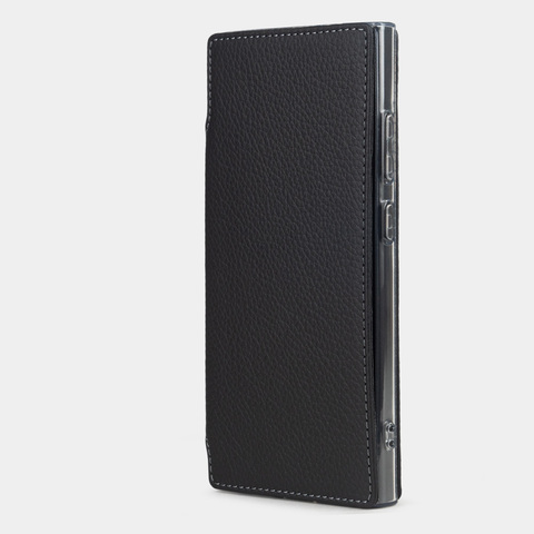 Чехол для Samsung Galaxy S24 Ultra из натуральной кожи теленка, черного цвета