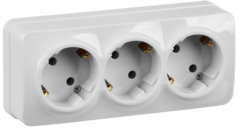 GLORY Роз. 3-я с з/к без з/ш о/у 16А РС23-3-ХБ белый IEK