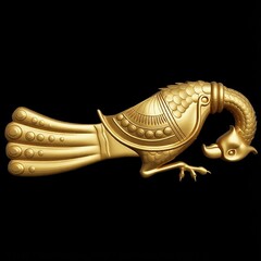 Силиконовый молд № 359 Винтажная птица большая правая