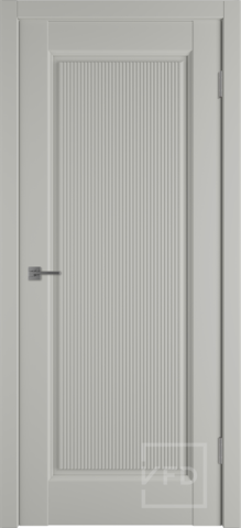 Межкомнатная дверь ВФД Элегант 1 ВР продольная фрезеровка ДГ Эмалекс бежевый тауп (матовая бежевая, без текстуры)