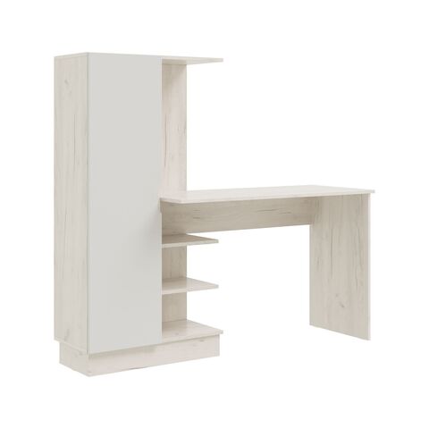 Юниор-4 Компьютерный стол (Шарли Белый, Дуб Крафт Белый)