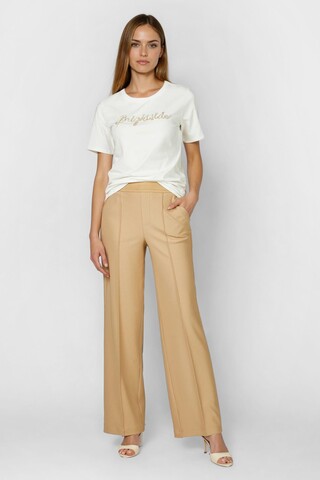 Marc Aurel Футболка хлопковая с вышивкой бисером и камнями