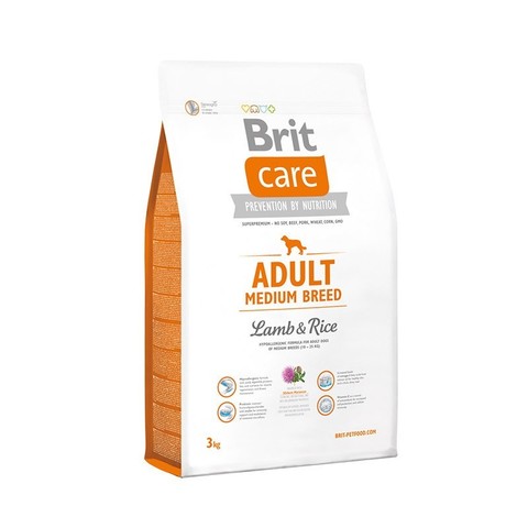 Brit Care Adult Medium Breed сухой корм для взрослых собак средних пород (ягненок с рисом) 3кг