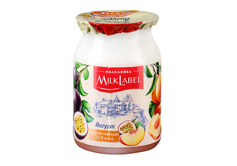 Йогурт "Милк Лэйбл" персик-маракуйя 2.5%, 150г