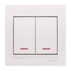 DERIY 702 0202 112 Выключатель 2-ой с подсв. бел