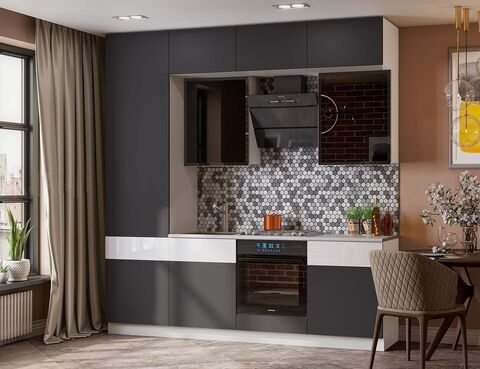 Кухня Техно NEW-5 графит 2,4 м