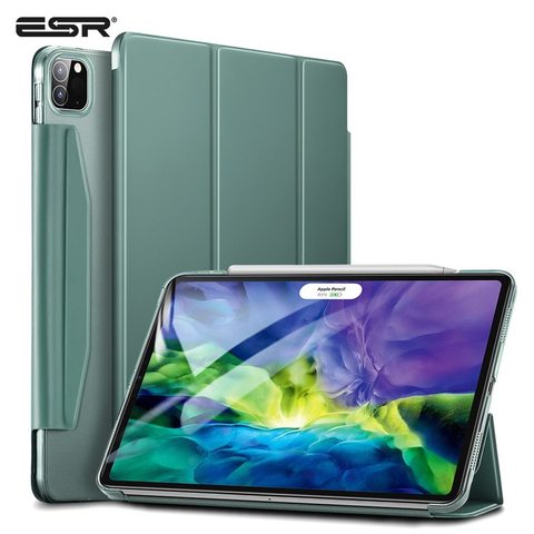 Ударопрочный магнитный чехол ESR Rebound Pencil Case для iPad Pro 12.9 2020 (зеленый)