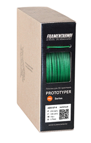 Пластик для 3D-принтера Filamentarno ABS GF-4 зелёный (750 г)