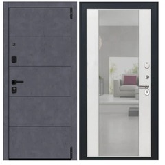 Купить Входная дверь L 62 - Алиса ПВХ ясень белый с зеркалом