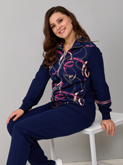 Костюм с брюками КБ-384/синий-цепи