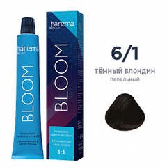 Крем-краска для волос Harizma Bloom 6/1, темный блондин - пепельный, 100 мл (h30610)