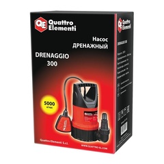 Дренажный насос QUATTRO ELEMENTI Drenaggio 300 (300 Вт, 5000 л/ч, для чистой, 6 м, 4,4кг) (241-185)