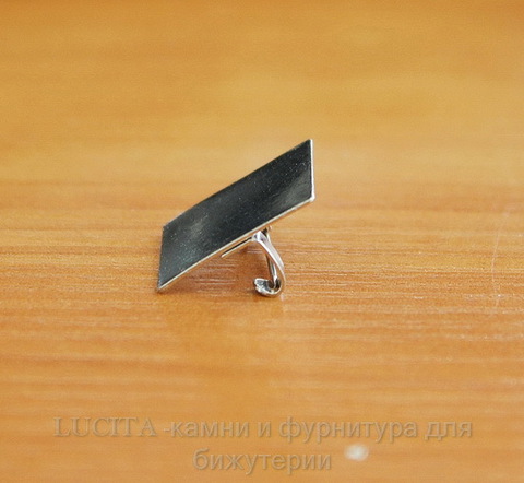 Основа для броши с квадратной площадкой 15х15 мм (цвет - античное серебро) ()