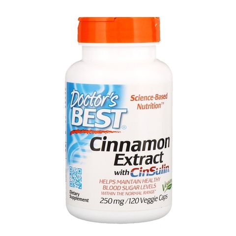 Doctor's Best, Экстракт корицы и CinSulin, 250 мг, 120 растительных капсул