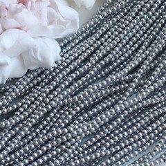 Гематин гематит, круглые бусины, 3 мм, серебро, 1 нить, ГМ041